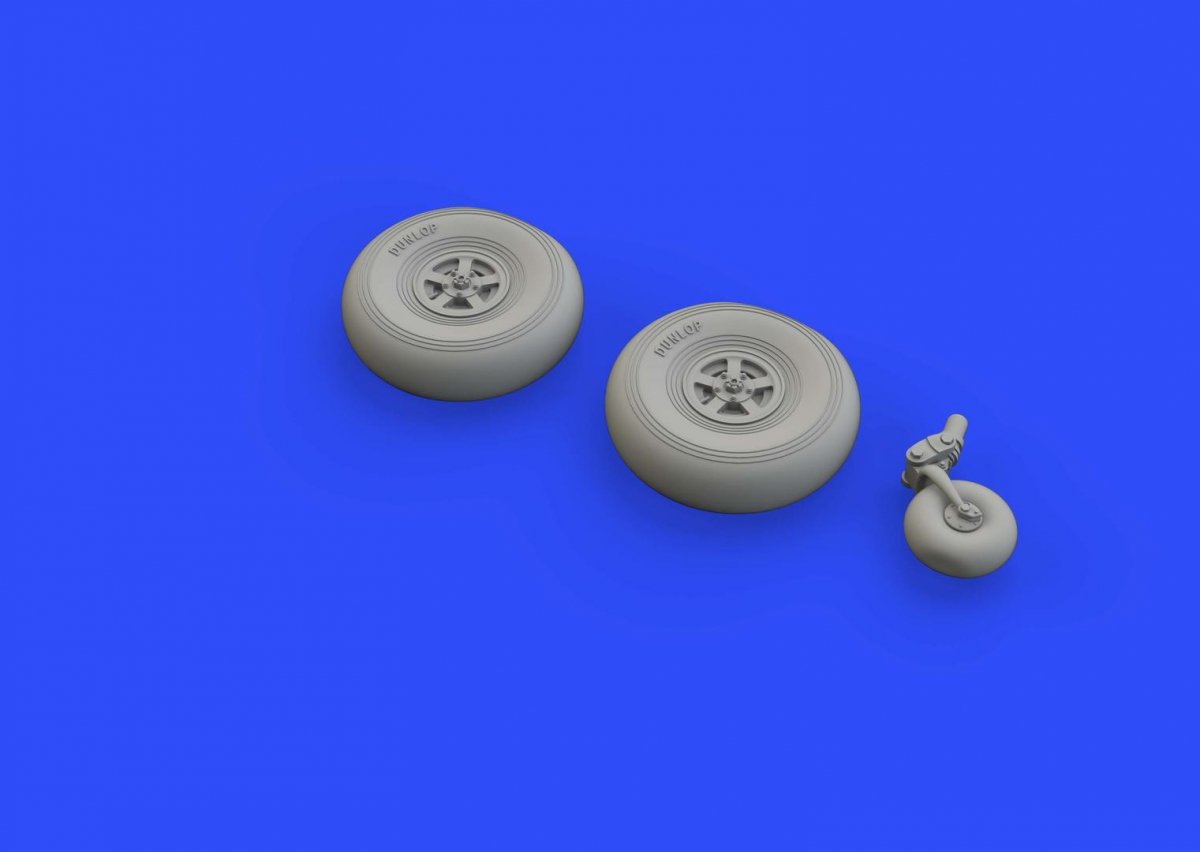Eduard 648412 Typhoon Mk. Ib wheels early EDUARD, HASEGAWA 1/48 – immagine 2