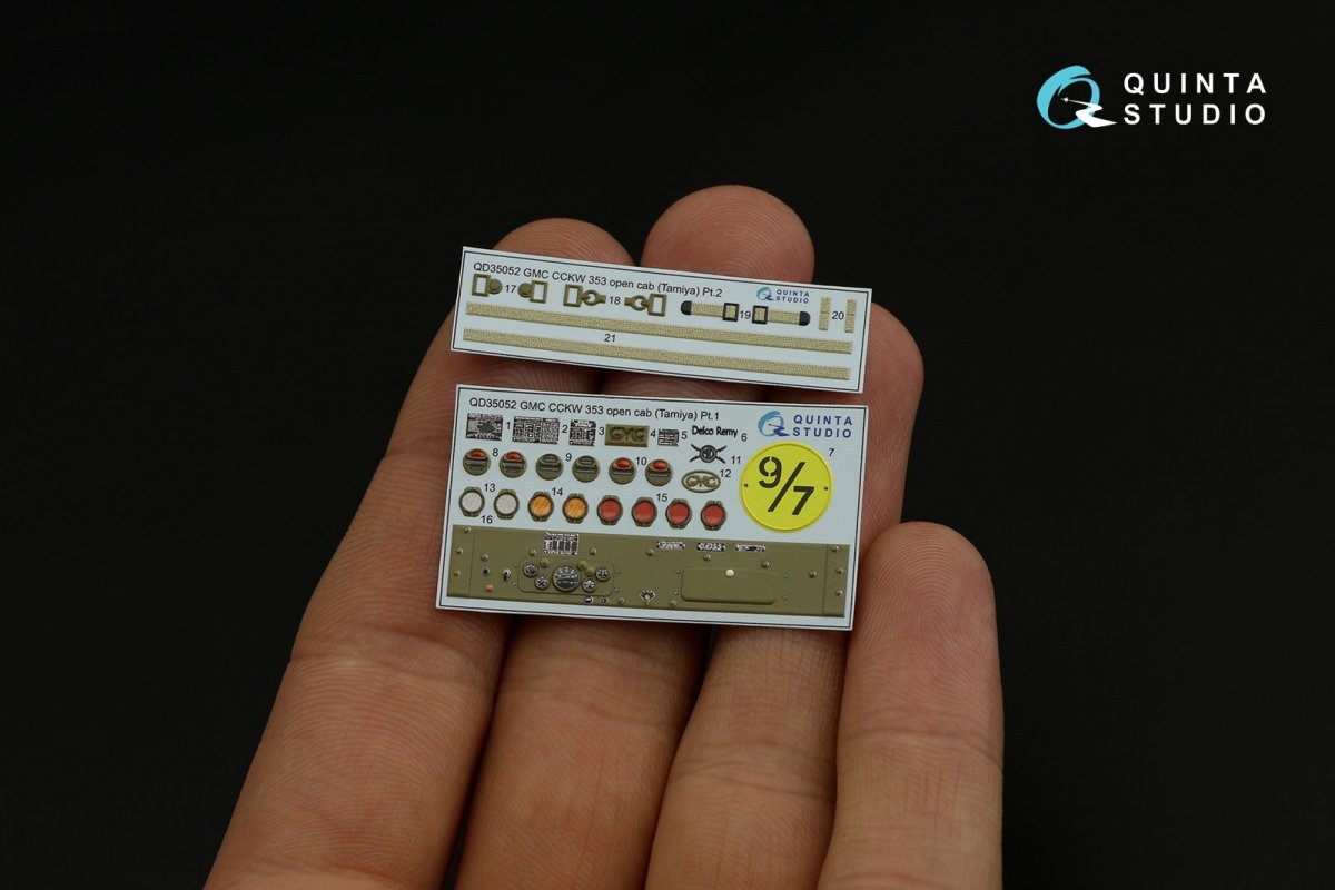 Quinta Studio QD35052 GMC CCKW 353 (open cab) 3D-Printed &amp;amp; coloured Interior on decal paper ( Tamiya ) 1/35 – Bild 10