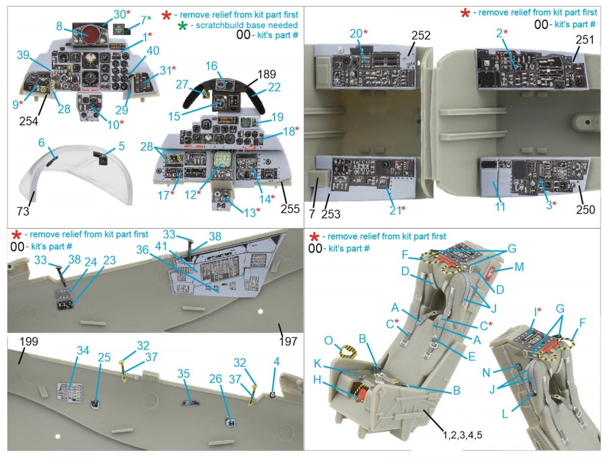 Intérieur imprimé en 3D et coloré sur papier décalcomanie (Revell) Quinta Studio QD32039 F-4E 1/32 – image 13