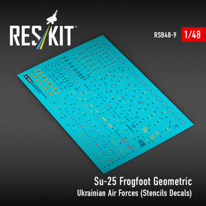 RESKIT RSB48-0009 Su-25 Frogfoot Geometric Ukrainian Air Forces (Stencils Decals)1/48