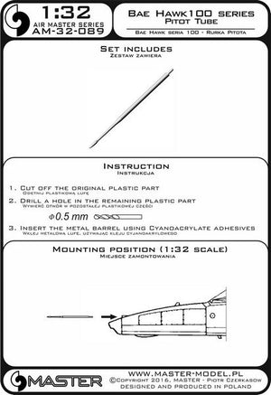 Master AM-32-089 BAE Systems Hawk 100 - Pilot Tube 1/32 – Bild 3