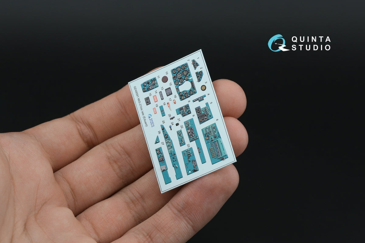Quinta Studio QD+48581 MiG-21bis late Fishbed-N 3D-Printed &amp;amp; colored Interior on decal paper (Eduard) (with 3D-printed resin parts) 1/48 – image 2