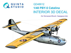 Quinta Studio QD48612 PBY-5 Catalina 3D-Printed &amp;amp; coloured Interior on decal paper (Revell/Monogram) 1/48