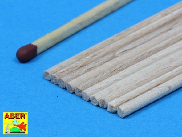 Aber WR2 Wood round rods 2,00 mm lenght 250 mm x 10 pcs. – Bild 3