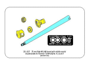 Aber 35L-237 75mm KwK40L/48 barrel with middle model muzzle brake for Germ.Pz.Kpfw.VI, Ausf.H 1/35 – immagine 9