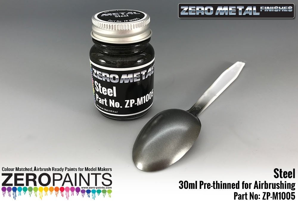 Peinture acier Zero Paints ZP-M1005, finitions métalliques Zero, 30 ml