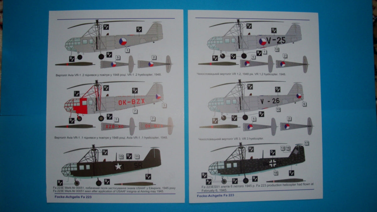 AMP 72005 Focke-Achgelis Fa-223 Luftwaffe or Avia VR-3/Czechoslovakia 1/72