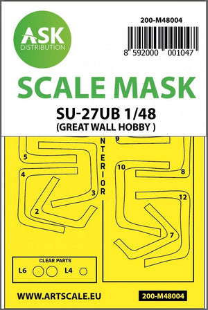 ASK M48004 SU-27UB double-sided painting mask for Great Wall Hobby 1/48