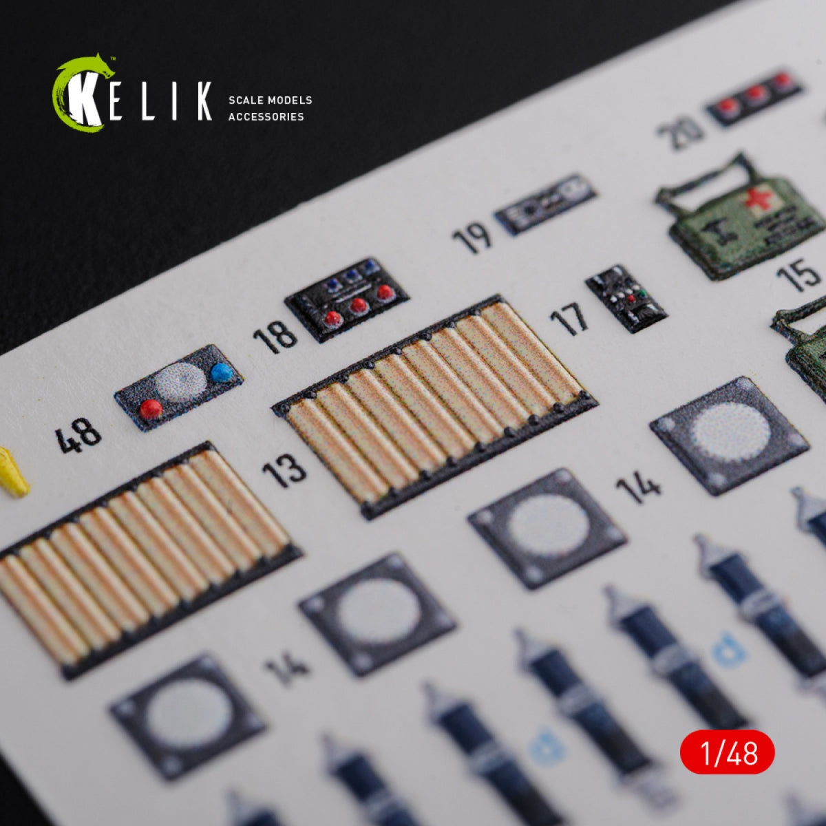 KELIK K48093 CH-47F interior 3D decals for Italeri kit 1/48 – immagine 10