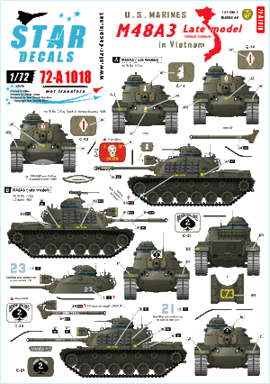 Star Decals 72-A1018 M48A3 Late model 1/72