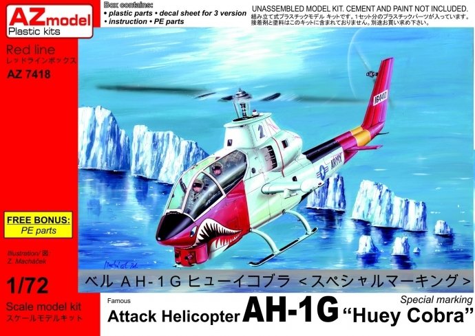 AZmodel AZ7418 Hélicoptère d&amp;#39;attaque AH-1G « Huey Cobra » version tardive, marquage spécial, échelle 1/72
