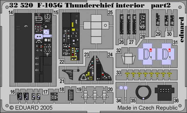 Eduard 32520 F-105G interior 1/32 TRUMPETER – immagine 4