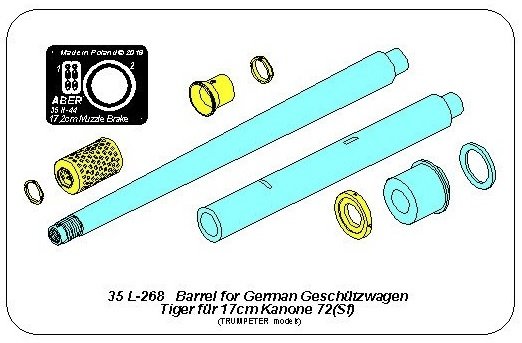 Canon Aber 35L-268 pour canon automoteur allemand de 17 cm Kanone 72 (Sf) à l&amp;#39;échelle 1/35 – image 3