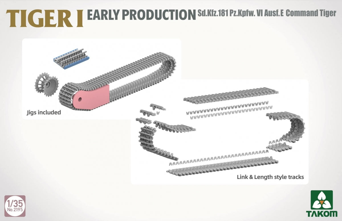 Takom 2195 TIGER I EARLY-PRODUCTION Sd.Kfz.181 Pz.Kpfw.VI Ausf.E Command Tiger 1/35 – immagine 7
