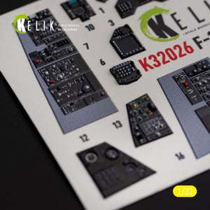 KELIK K32026 F-16I &amp;quot;Sufa&amp;quot; - interior 3D decals for Academy kit 1/32 – immagine 6