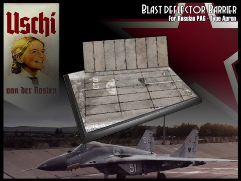 Uschi 3034 Maquette scénique : Voie de circulation et tarmac de type PAG russe, rectangulaire, édition mur anti-explosion 1/72 – image 2