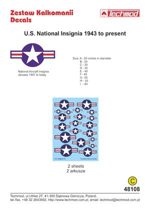 Techmod 48108 - Insignes nationaux américains de 1947 à nos jours (1/48) – image 2