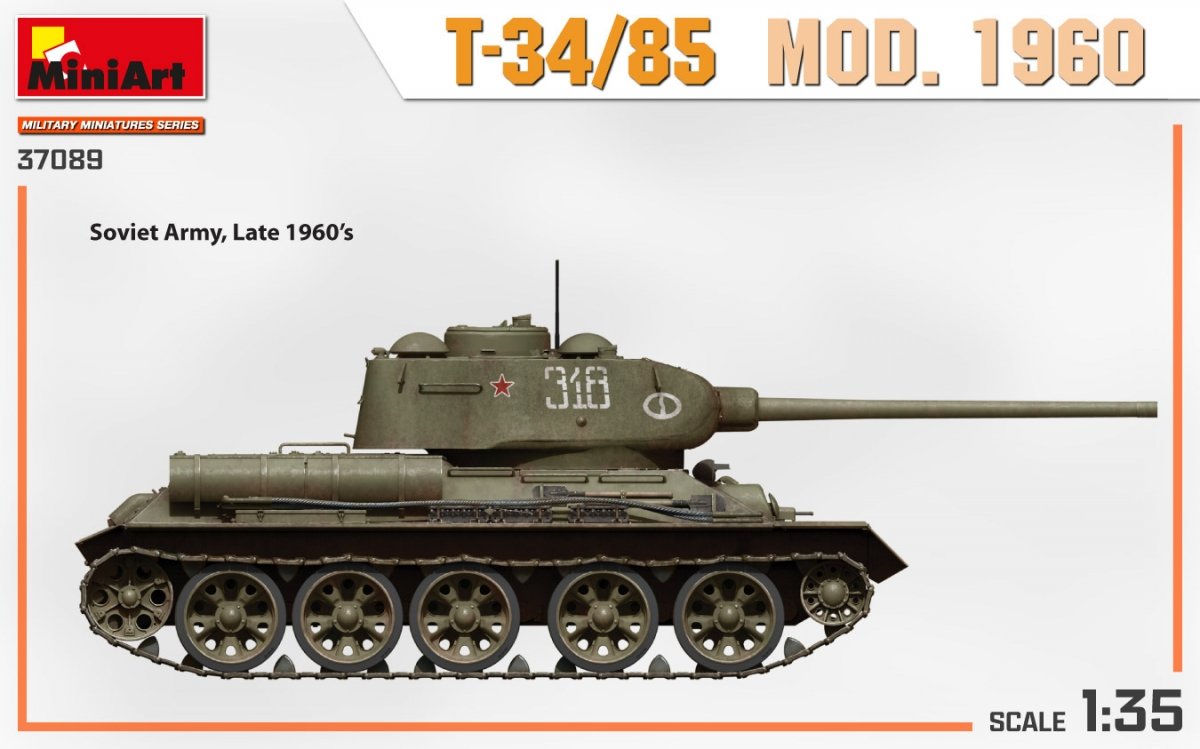 MiniArt 37089 T-34/85 MOD. 1960 1/35 – zdjęcie 3