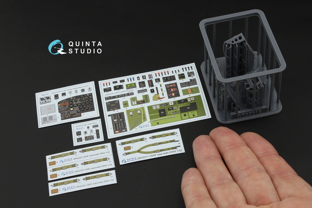 Quinta Studio QD+32250 A-26C Invader 3D-Printed &amp;amp; coloured Interior on decal paper (Hobby Boss) (with 3D-printed resin parts) 1/32 – immagine 2