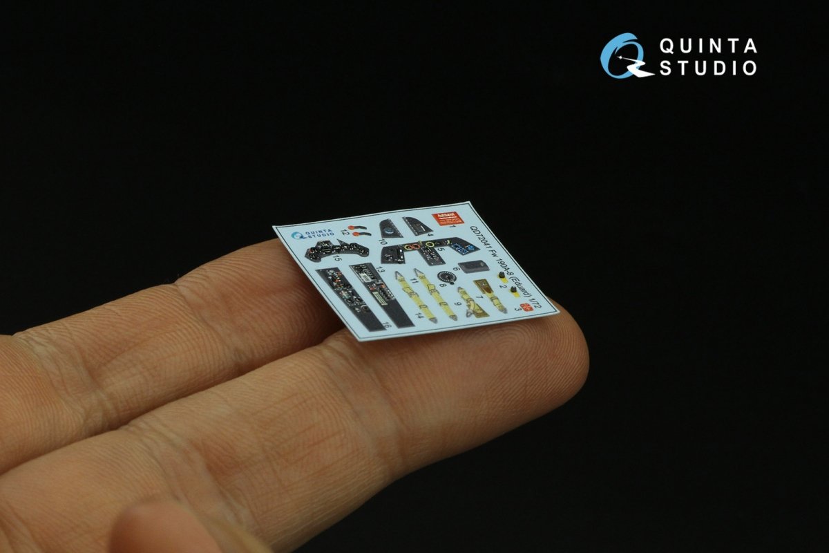 Quinta Studio QD72041 Fw 190A-8 3D-Printed &amp;amp; coloured Interior on decal paper (Eduard) 1/72 – immagine 5