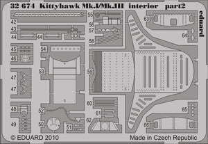 Eduard 32674 Kittyhawk Mk. I/Mk. III interior S. A. 1/32 Hasegawa – immagine 2