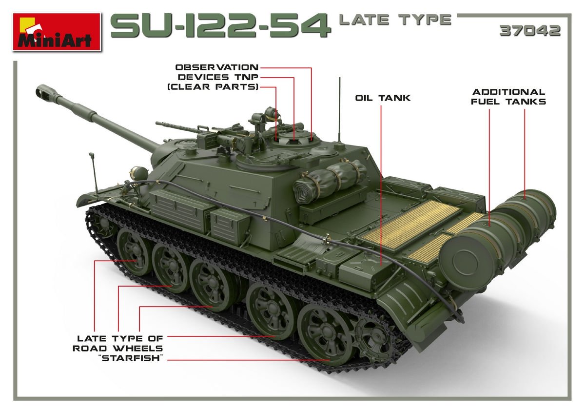 MiniArt 37042 SU-122-54 LATE TYPE 1/35 – immagine 6