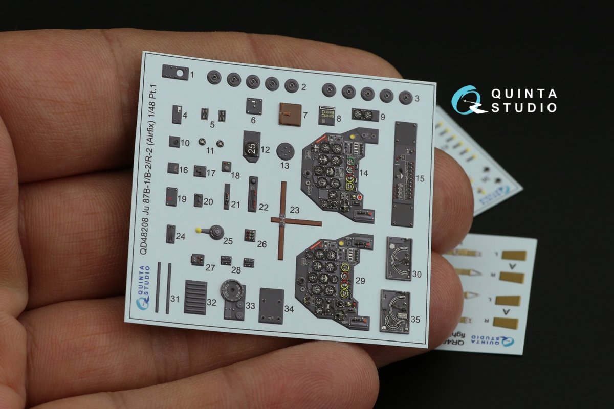 Quinta Studio QD48208 Ju 87B-1/B-2/R-2 3D-Printed &amp;amp; coloured Interior on decal paper ( Airfix ) 1/48 – imagen 9