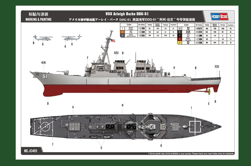 Hobby Boss 83409 USS Arleigh Burke DDG-51 1/700 – image 3