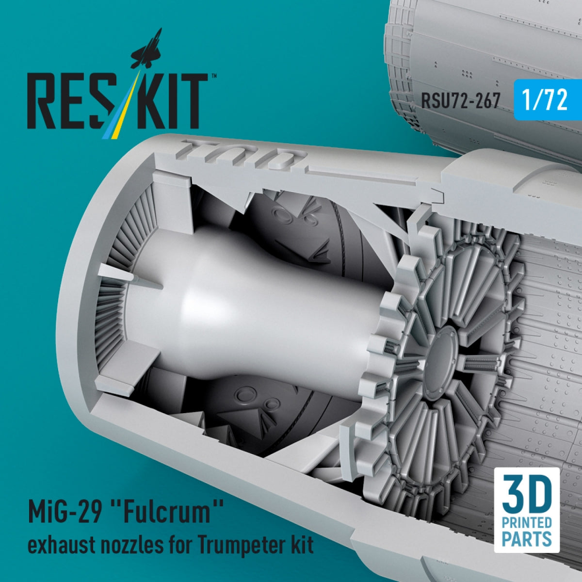RESKIT RSU72-0267 MiG-29 &amp;quot;Fulcrum&amp;quot; exhaust nozzles for Trumpeter kit (3D Printed) 1/72 – immagine 3