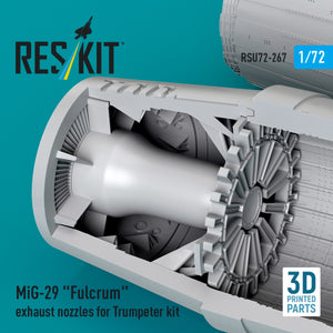 RESKIT RSU72-0267 MiG-29 &amp;quot;Fulcrum&amp;quot; exhaust nozzles for Trumpeter kit (3D Printed) 1/72 – immagine 3