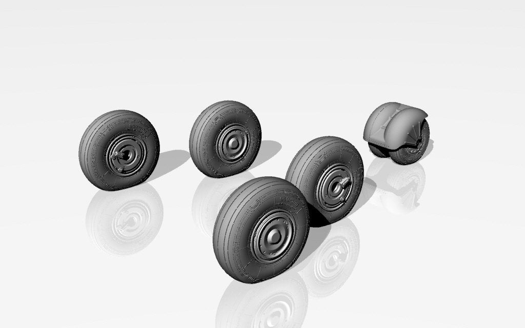 Armory Models AW48026 Mikoyan MiG-31 Foxhound wheels w/ weighted tires 1/48 – Bild 5
