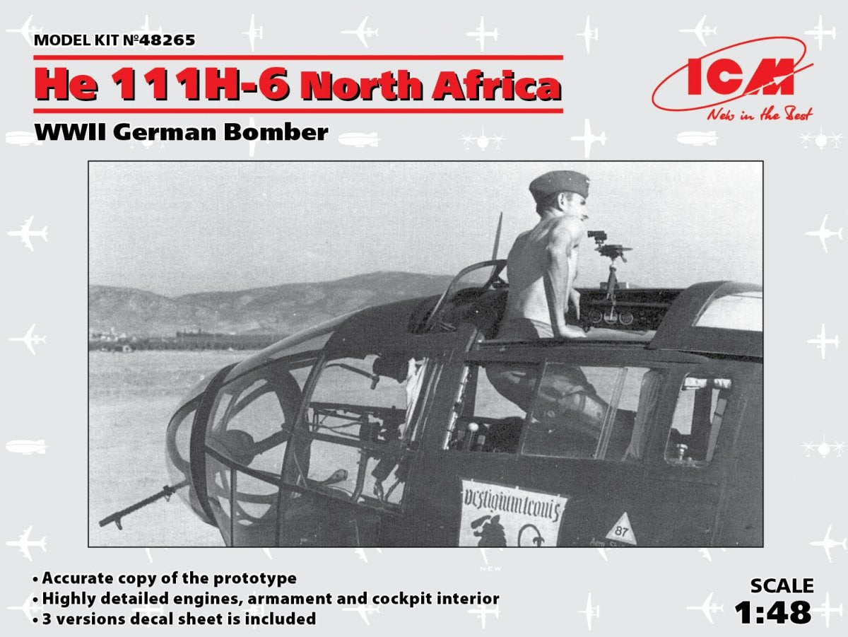 ICM 48265 He 111H-6 Afrique du Nord, bombardier allemand de la Seconde Guerre mondiale, échelle 1/48 – image 2