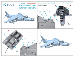 Quinta Studio QDS-48343 Sea Harrier FRS.1 3D-Printed &amp;amp; coloured Interior on decal paper (Kinetic) (Small version) 1/48 – imagen 2