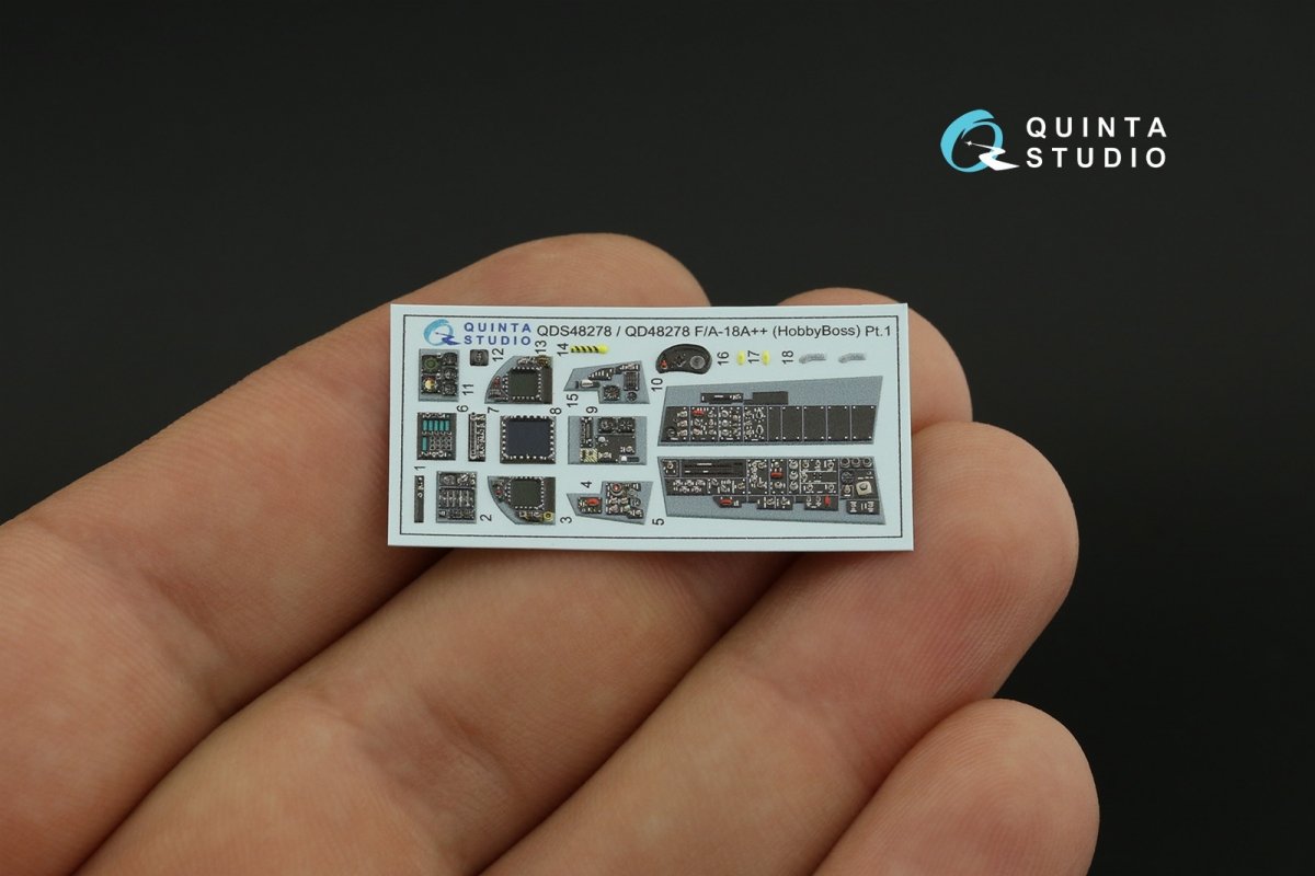 Quinta Studio QDS-48278 F/A-18А++ 3D-Printed &amp;amp; coloured Interior on decal paper (HobbyBoss)(Small version) 1/48 – immagine 7