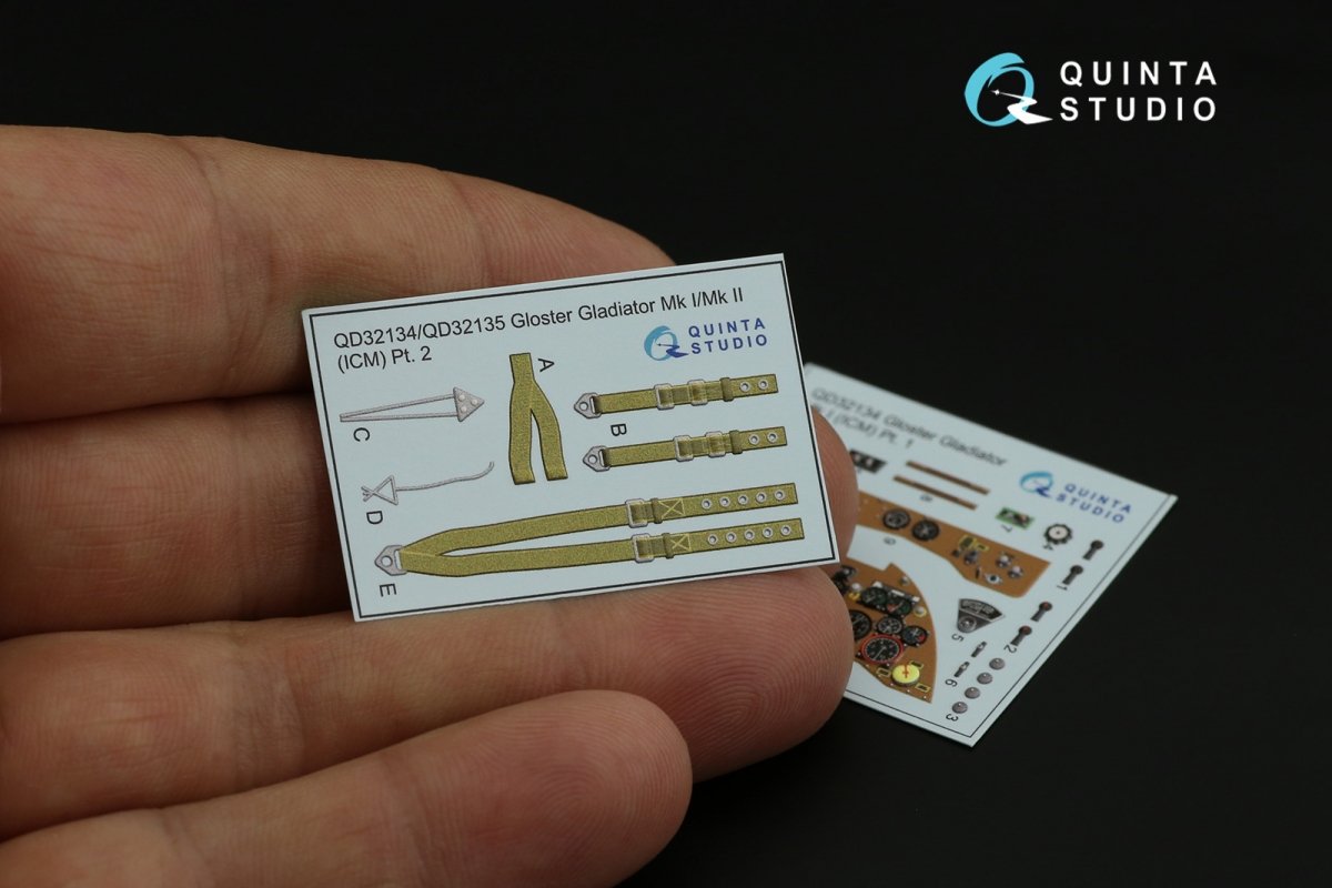 Intérieur imprimé en 3D et coloré sur papier décalcomanie (ICM) Quinta Studio QD32134 Gloster Gladiator Mk I 1/32 – image 4