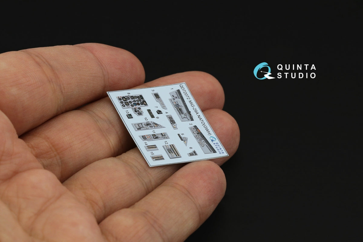 Quinta Studio QD72072 MiG-29A NATO 3D-Printed &amp;amp; coloured Interior on decal paper (GWH) 1/72 – zdjęcie 6