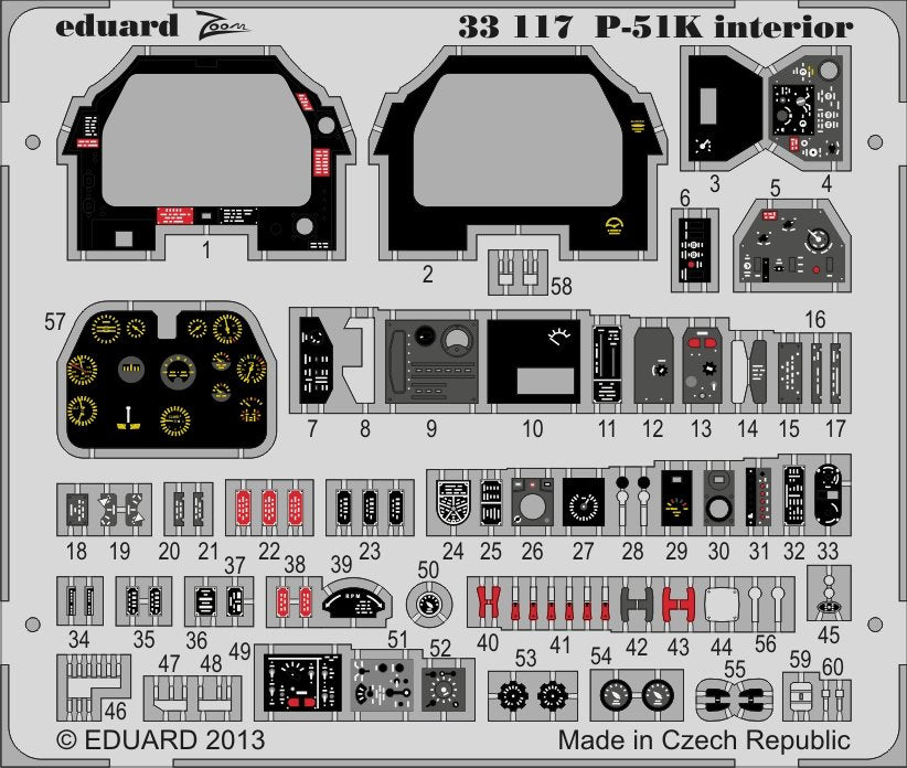 Eduard 33117 P-51K interior SA 1/32 Tamiya