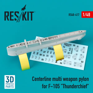 RESKIT RS48-0417 Pylône d&amp;#39;armement multiple central pour F-105 « THUNDERCHIEF » (imprimé en 3D) 1/48