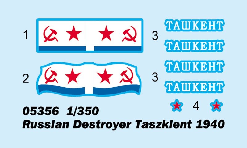 Trumpeter 05356 Russian Destroyer Taszkient 1940 1/350 – immagine 4