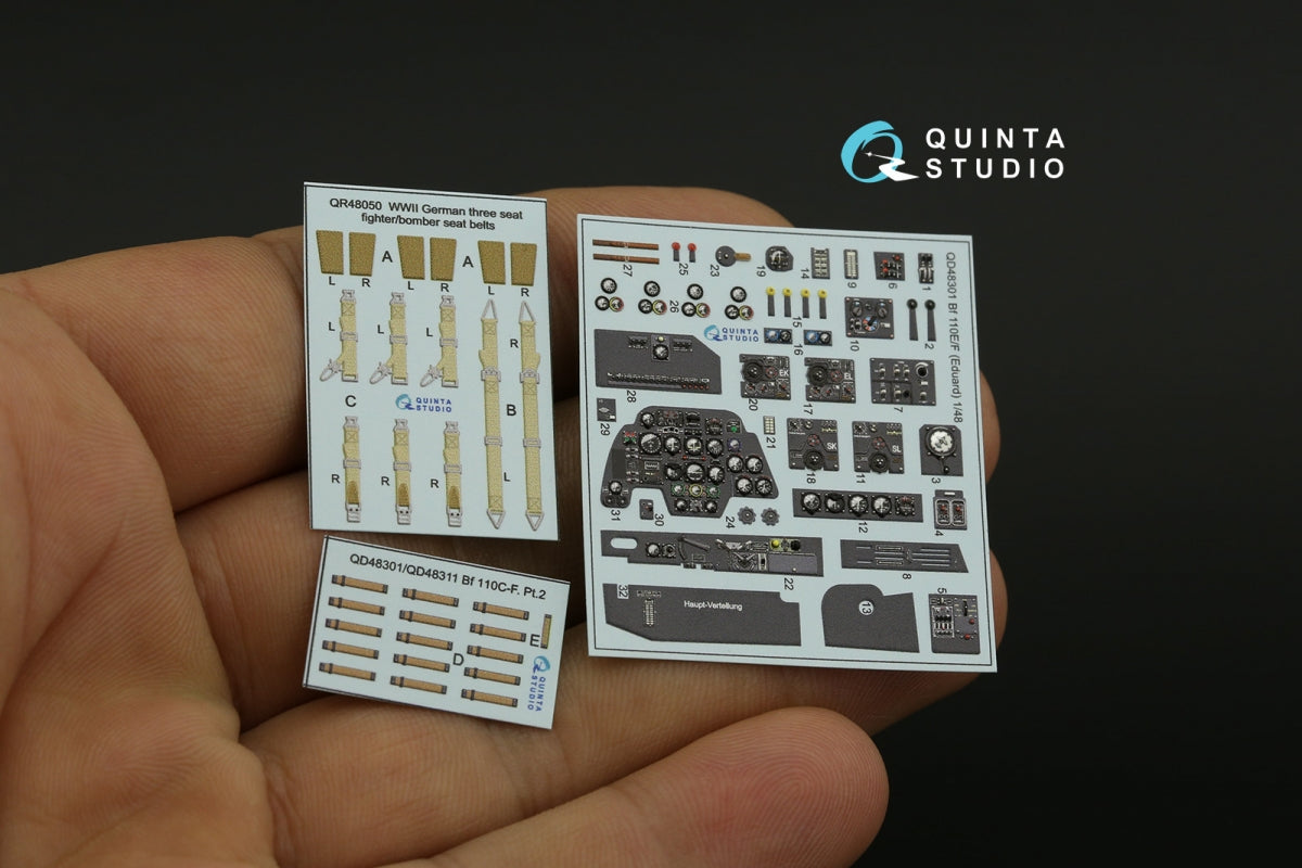 Quinta Studio QD48301 Bf 110E/F 3D-Printed &amp;amp; coloured Interior on decal paper (Eduard) 1/48 – zdjęcie 11
