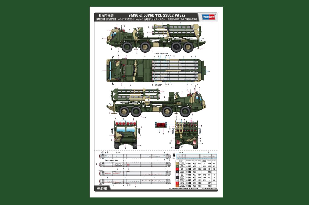 Hobby Boss 85529 9M96 of 50P6E TEL S350E Vityaz 1/35 – zdjęcie 5