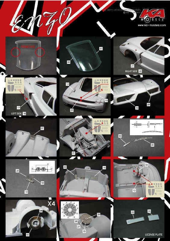 KA Models KE-24017 Ferrari Enzo Photo-Etched Upgrade 1/24 – immagine 2