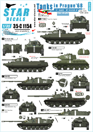 Star Decals 35-C1154 Chars à Prague 1968 1/35