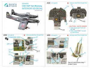 Quinta Studio QD48363 F-82F Twin Mustang 3D-Printed &amp;amp; coloured Interior on decal paper (Modelsvit) 1/48 – imagen 12