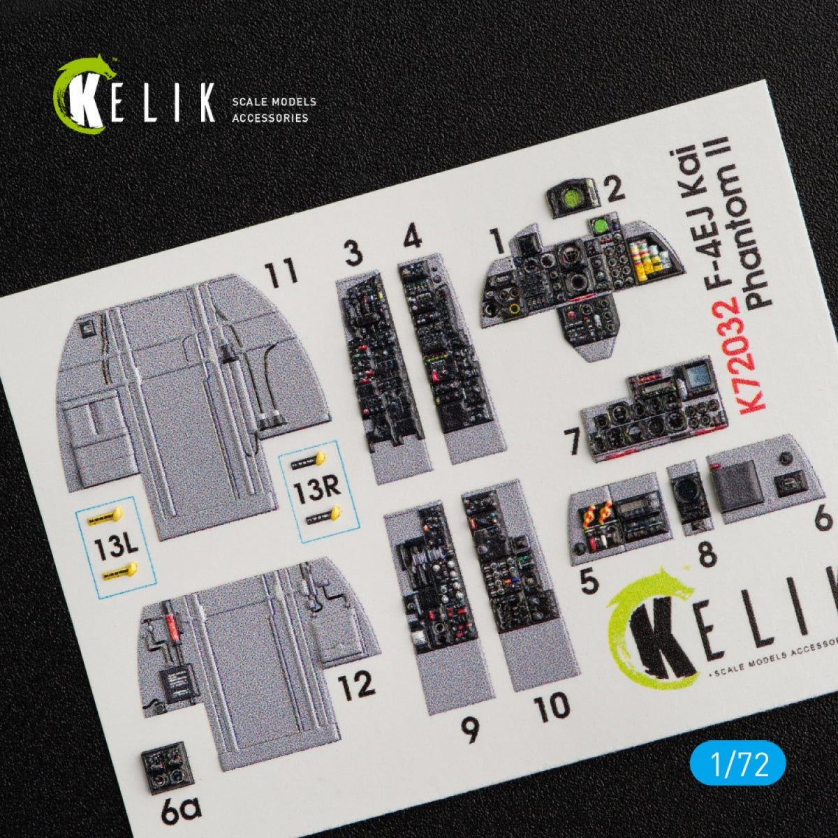 KELIK K72032 F-4EJ KAI &amp;quot;PHANTOM II&amp;quot; INTERIOR 3D DECALS FOR HASEGAWA KIT 1/72 – image 4
