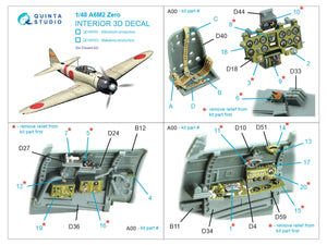 Quinta Studio QD48492 A6M2 Zero Mitsubishi Production 3D-Printed coloured Interior on decal paper (Eduard) 1/48 – Bild 2