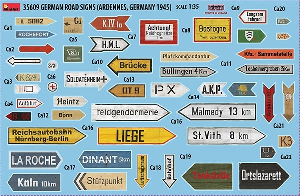 MiniArt 35609 German Road Signs Ardennes, Germany 1945 1/35 – imagen 2