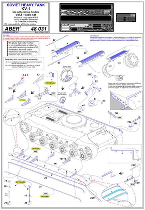 Aber 48031 Czołg KW 1 późny z wąskimi błotnikami Tamiya 1/48 – Bild 3