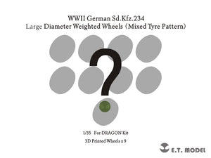 ET Model P35-110A WWII German Sd.Kfz.234 Small Diameter Weighted Wheels (Mixed Tire Pattern) 1/35