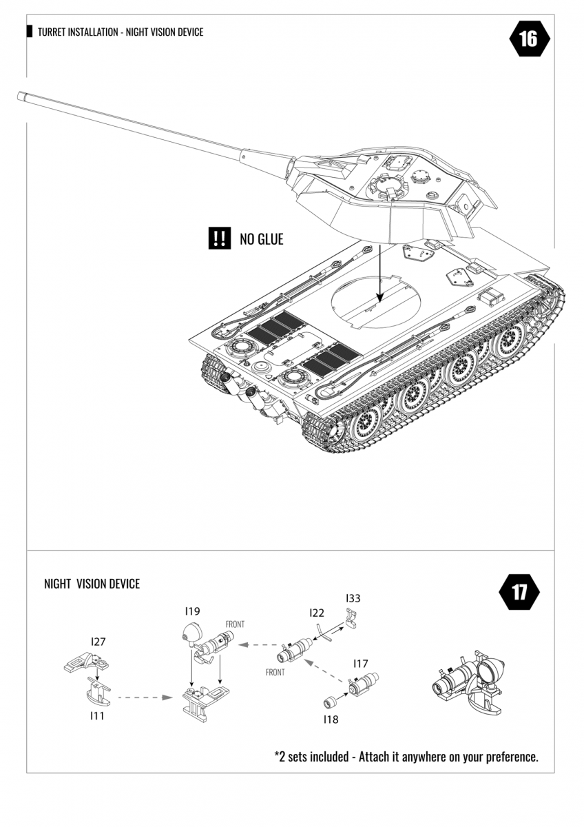 Modelcollect UA35010 WWII German E60 ausf.D 12.8cm tank with side armor late type 1/35 – Bild 10
